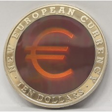 LIBERIA 2003 . TEN 10 DOLLARS . NEW HOLOGRAM CURRENCY COIN